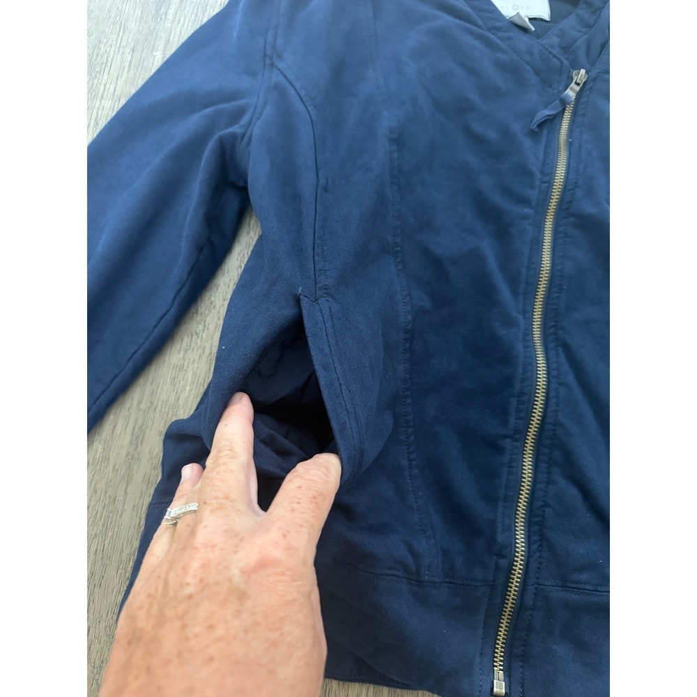 Marrakech Navy Moto Jacket Women's XS Asymmetrical Zip Utility Anthropologie - Picture 6 of 11
